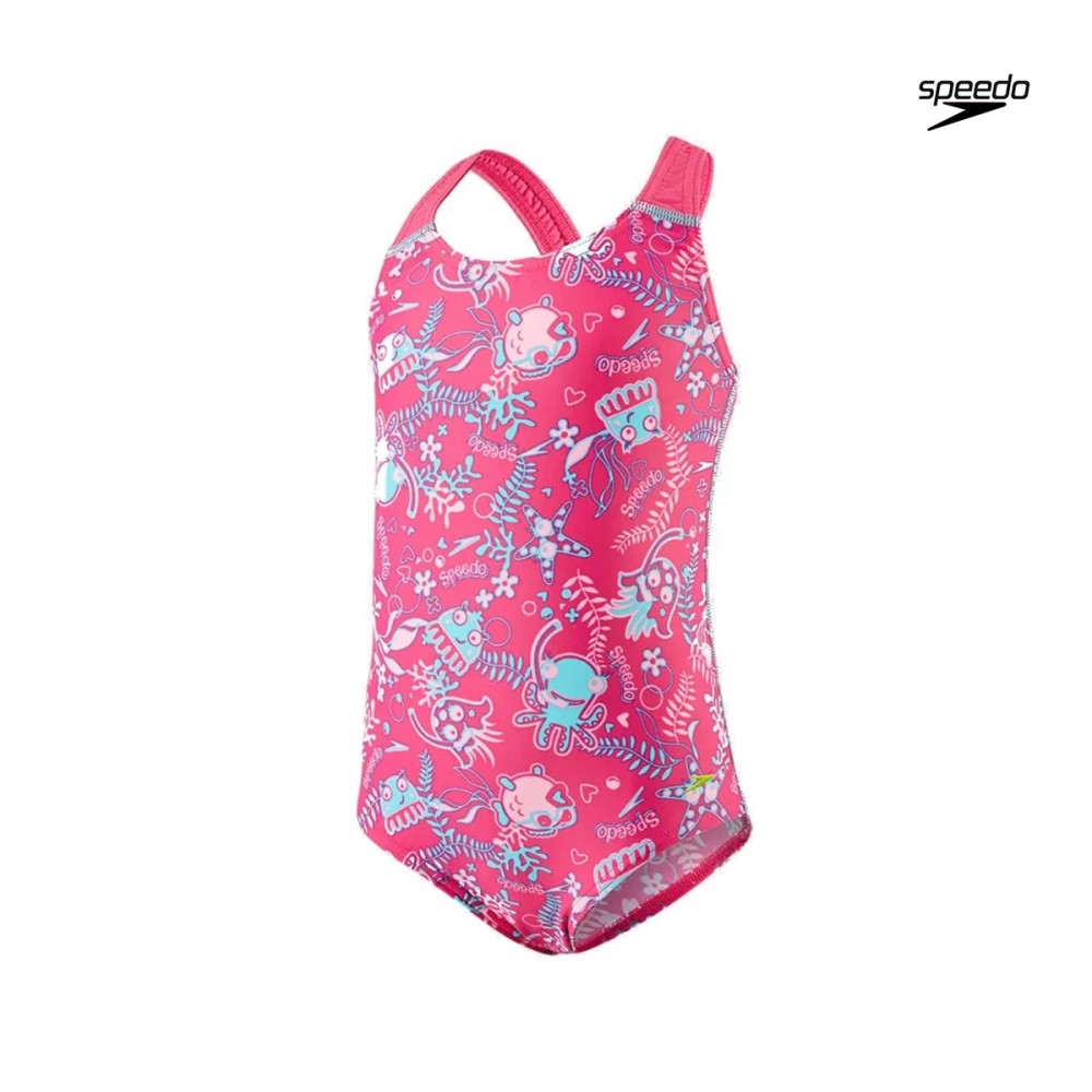 Speedo Παιδικό Ολόσωμο μαγιό SEASQUAD ALLOVER 1 PIECE Φούξια - 8-10902B434
