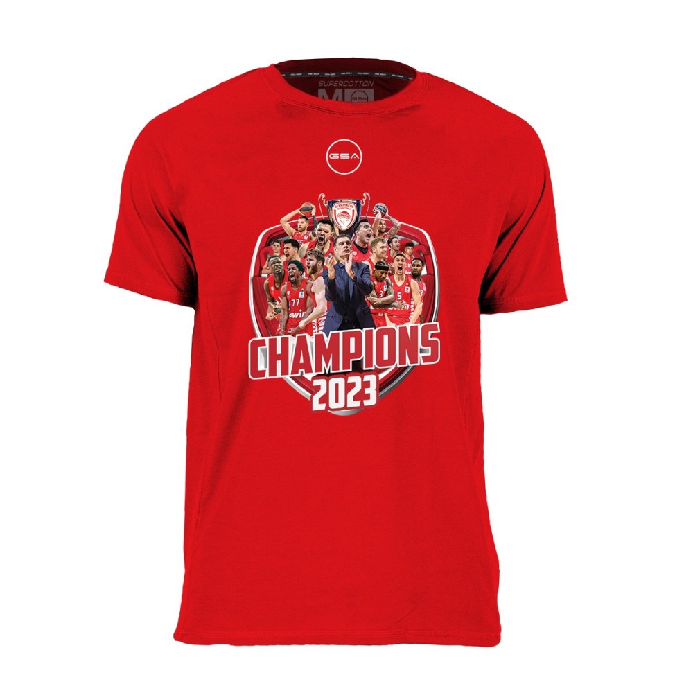 Greek Kids ΠΑΙΔΙΚΟ Champ Limited Edition T-shirt Olympiacos B.C. Basket League 2022-23 - 17473235
