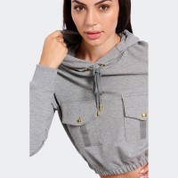 Bodytalk Γυναικεία Μπλούζα Φούτερ cropped top με κουκούλα `LUX` - 1232-902320-54680