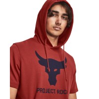Under Armour Mens Project Rock Terry Short Sleeve Hoodie Ανδρικό T-shirt με κουκούλα - 1377427-635