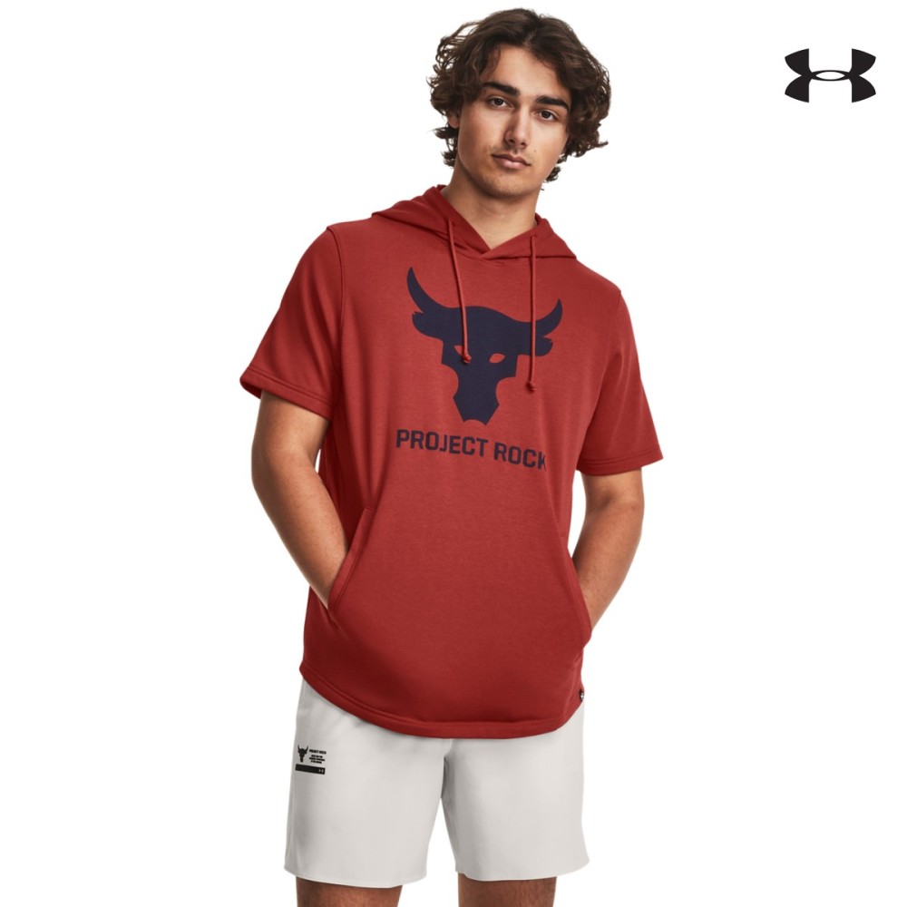 Under Armour Mens Project Rock Terry Short Sleeve Hoodie Ανδρικό T-shirt με κουκούλα - 1377427-635