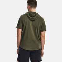 Under Armour Mens Project Rock Terry Short Sleeve Hoodie Ανδρικό T-shirt με κουκούλα - 1377427-390