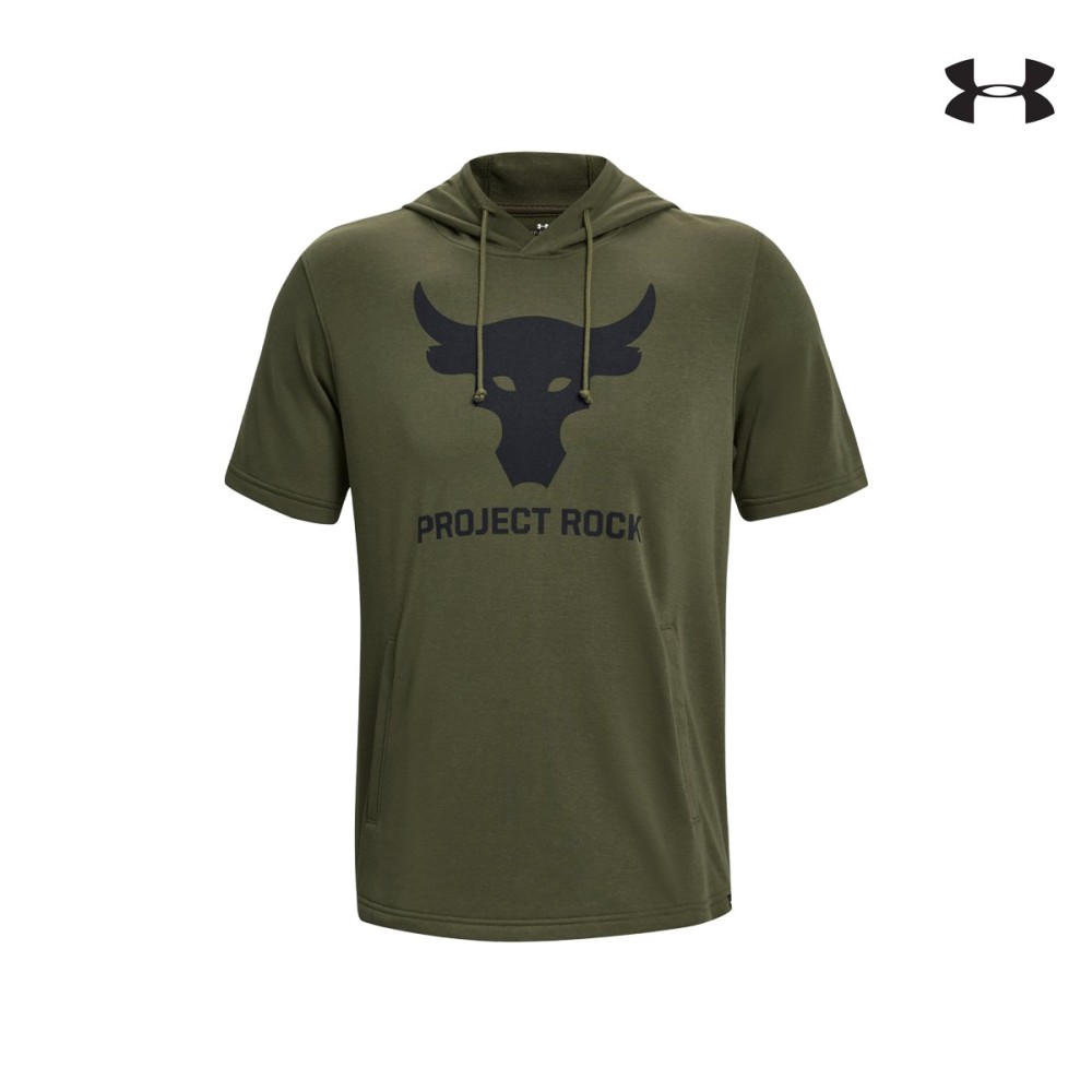 Under Armour Mens Project Rock Terry Short Sleeve Hoodie Ανδρικό T-shirt με κουκούλα - 1377427-390