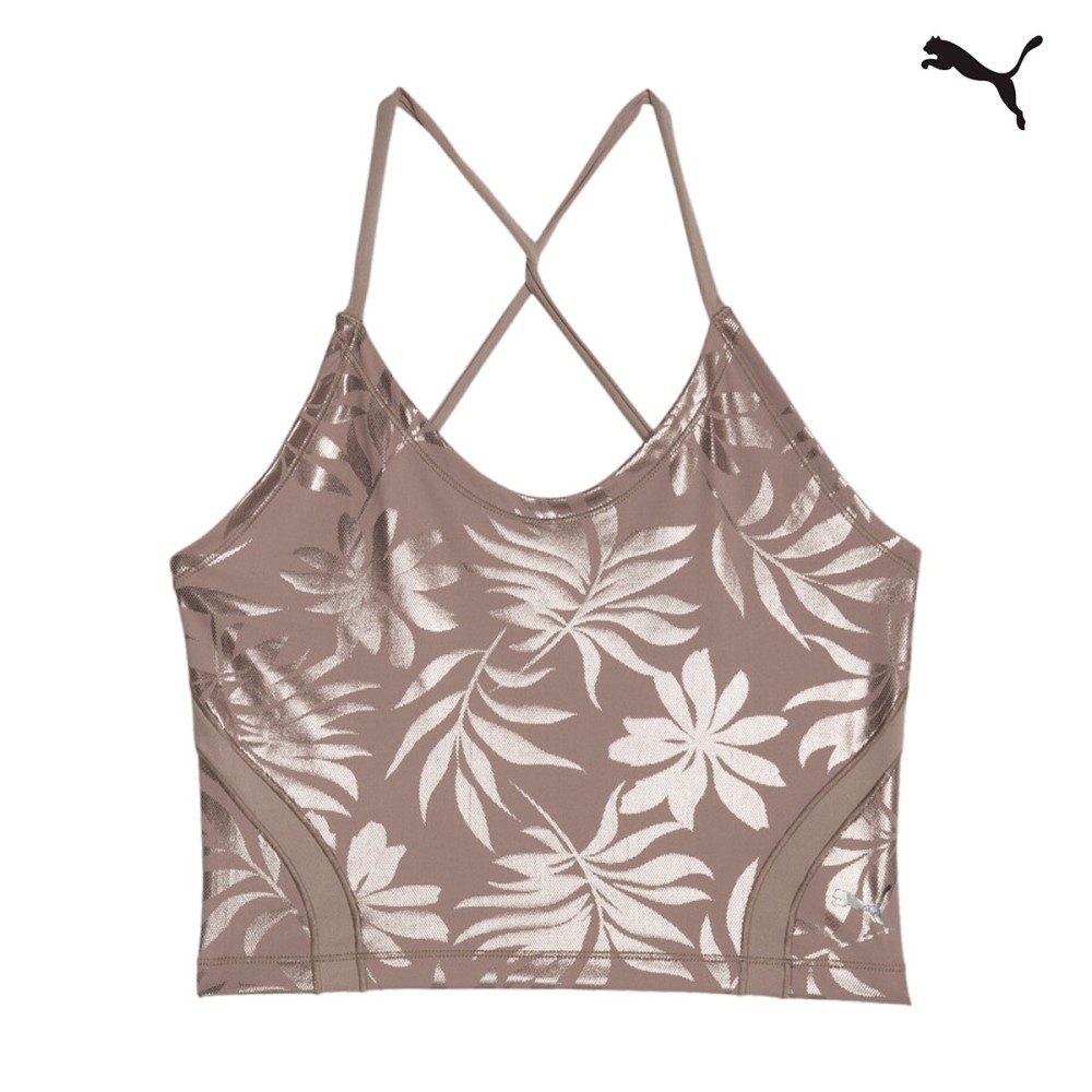 PUMA Γυναικεία κοντή μπλούζα Studio Ultrabare AOP Womens Crop Top - 523947-95