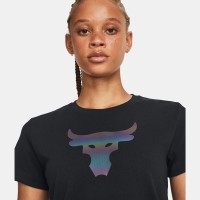 Under Armour Γυναικείο T-shirt Womens Project Rock Night Shift Heavyweight Short Sleeve - 1380765-001