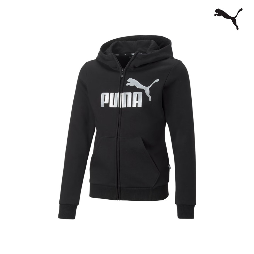 PUMA Παιδική μπλούζα φούτερ με κουκούλα Essentials+ Logo Full-Zip Hoodie Kids - 672113-01