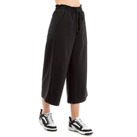 WOMEN CO/EL TERRY CROPPED WIDE LEG PANT