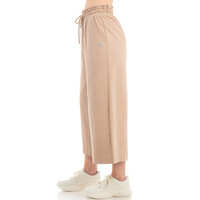 WOMEN CO/EL TERRY CROPPED WIDE LEG PANT