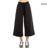 WOMEN CO/EL TERRY CROPPED WIDE LEG PANT