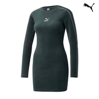 Puma Iconic T7 Velour Fitted Dress – Green Gables (589764-80)