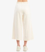 WOMEN CO/EL TERRY CROPPED WIDE LEG PANT