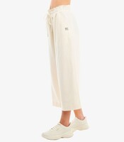 WOMEN CO/EL TERRY CROPPED WIDE LEG PANT