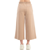 WOMEN CO/EL TERRY CROPPED WIDE LEG PANT
