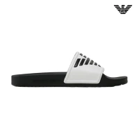 Emporio Armani Sliders White/Black/Black Παντόφλες Armani
