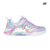 Lighted Unicorn Bungee & Gore Sneaker W/ Rainbow Glitter Print Upper
