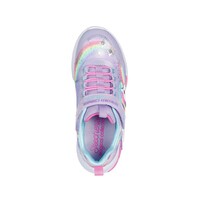 Lighted Unicorn Bungee & Gore Sneaker W/ Rainbow Glitter Print Upper