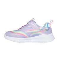 Lighted Unicorn Bungee & Gore Sneaker W/ Rainbow Glitter Print Upper