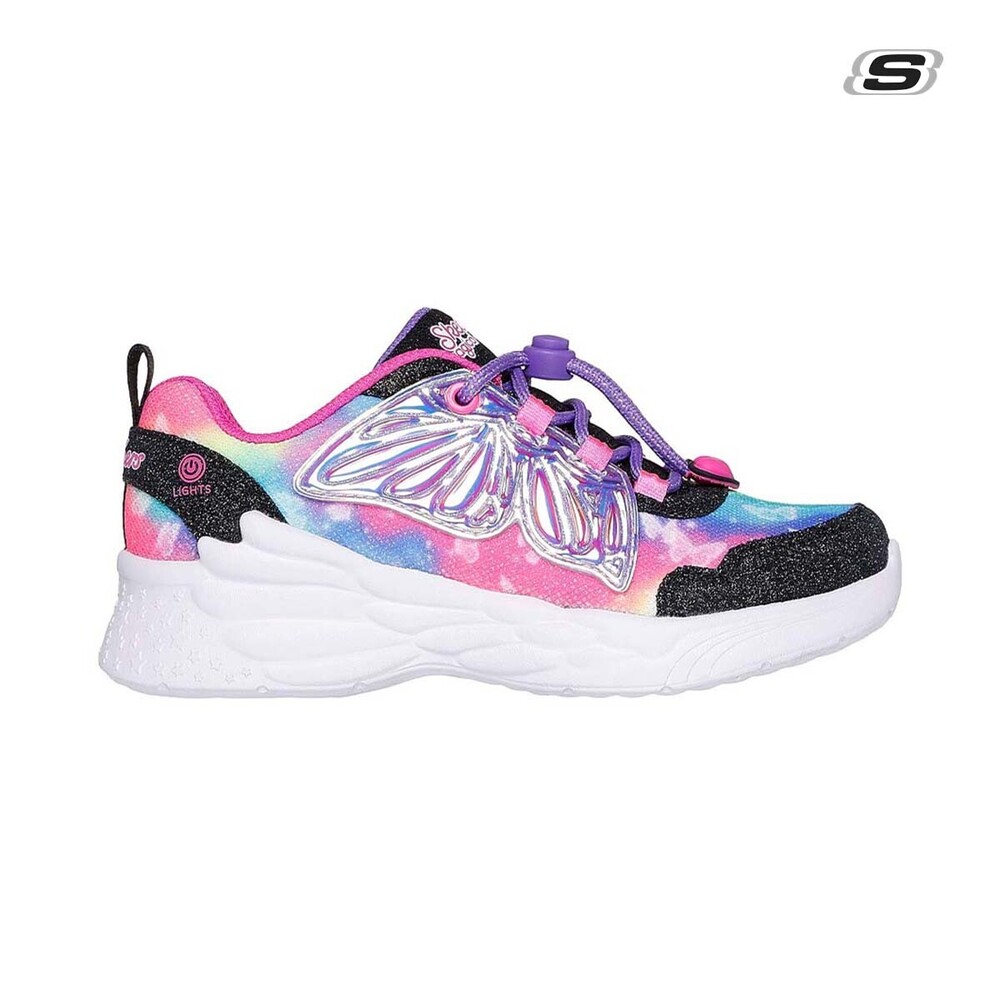 Lighted Upper Butterfly Wings Sneaker W/ Bungee Toggle & Butterfly Sparkle