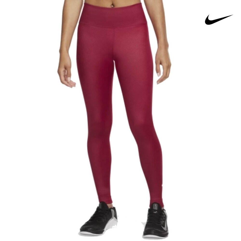 Nike Womens Dri Fit One Midrise Shine Tights Leggings