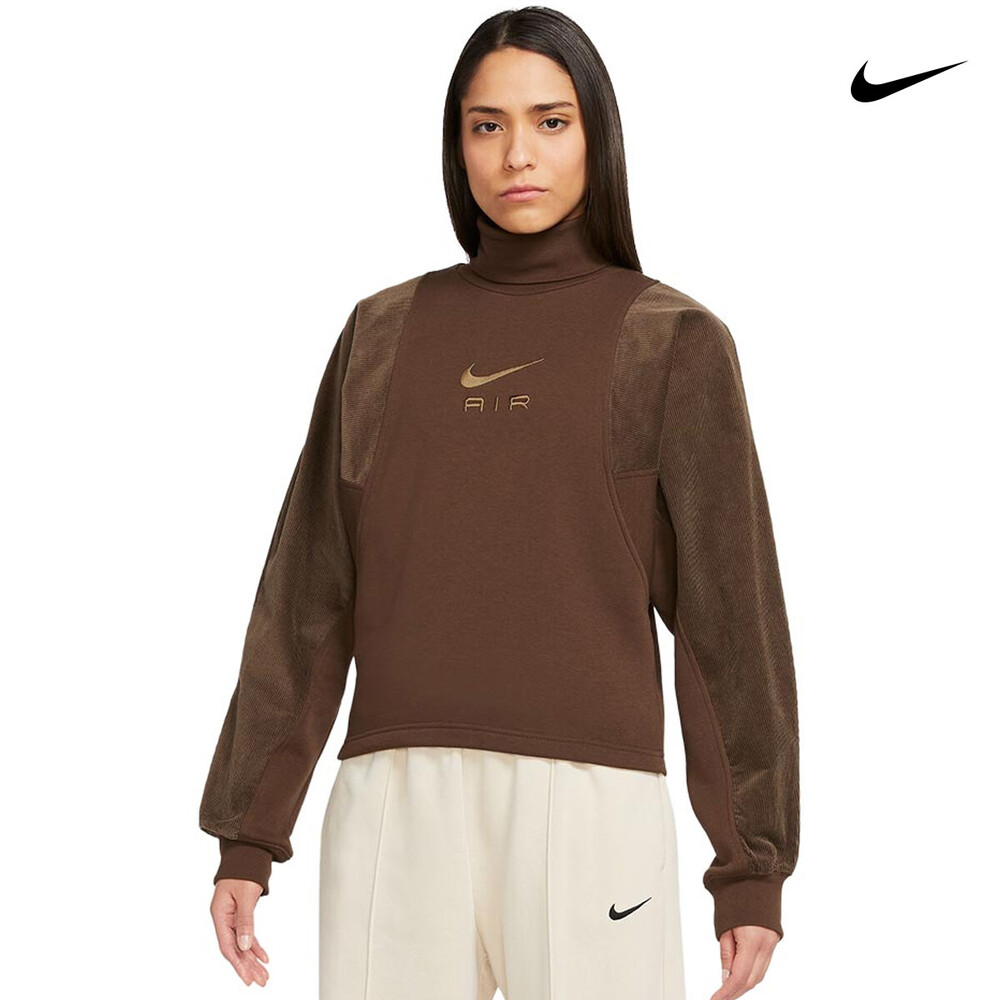 Nike Sportswear Air Μακρυμάνικη Γυναικεία Μπλούζα Καφέ