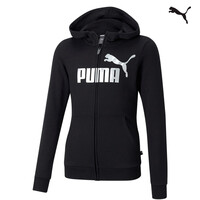 Puma Αθλητική Παιδική Ζακέτα Φούτερ με Κουκούλα Μαύρη Essentials - 587048-01