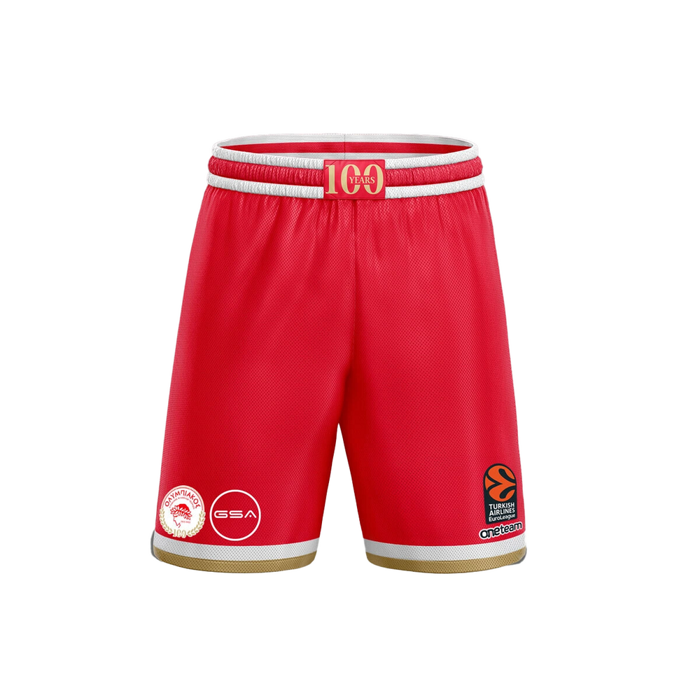 100 Years Anniversary OLYMPIACOS B.C. Shorts Home Jersey