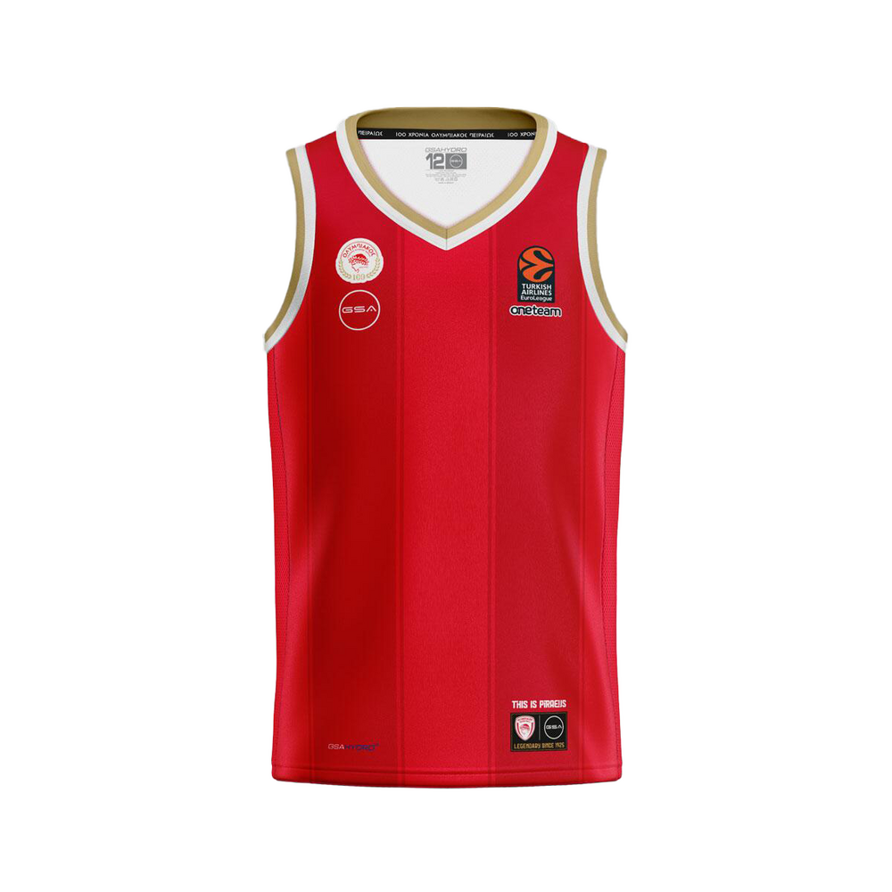 100 Years Anniversary OLYMPIACOS B.C. Kids Home (Red) Jersey