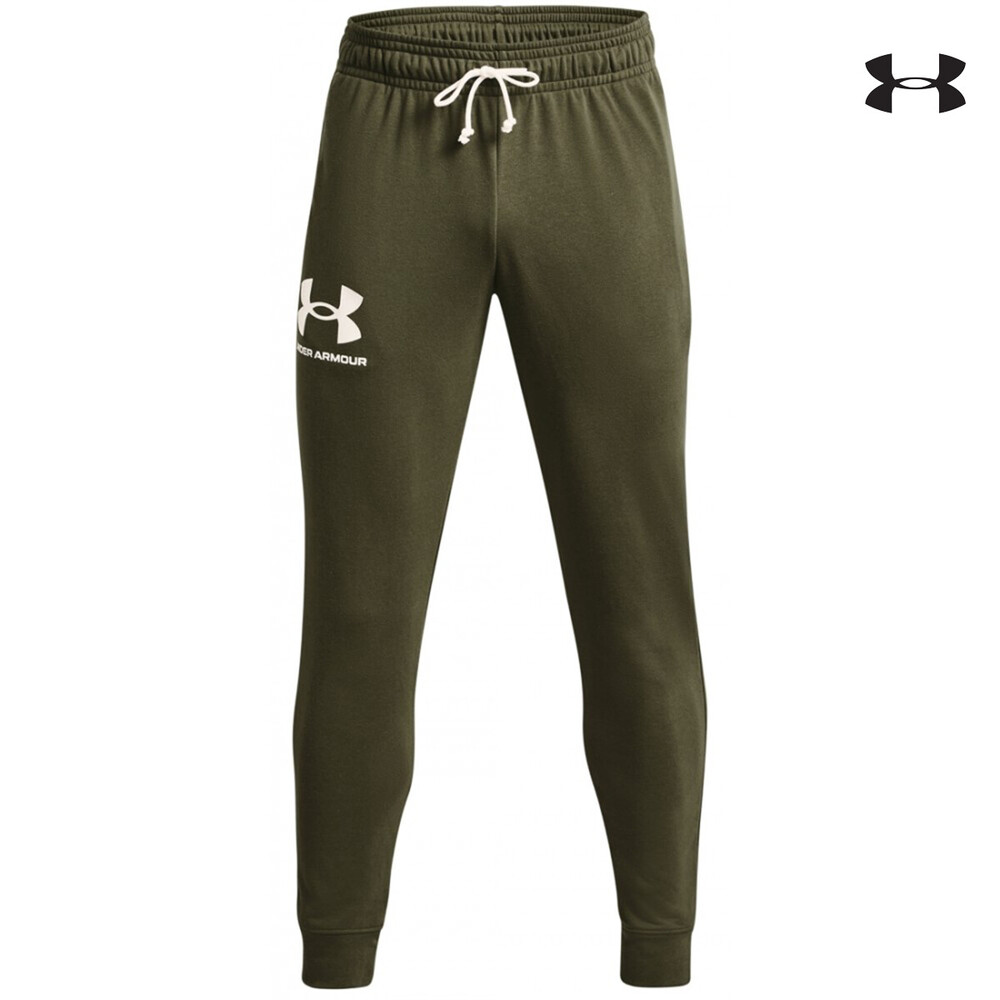 Under Armour Ανδρική Φόρμα Mens Rival Terry Joggers Χακι - 1361642-390