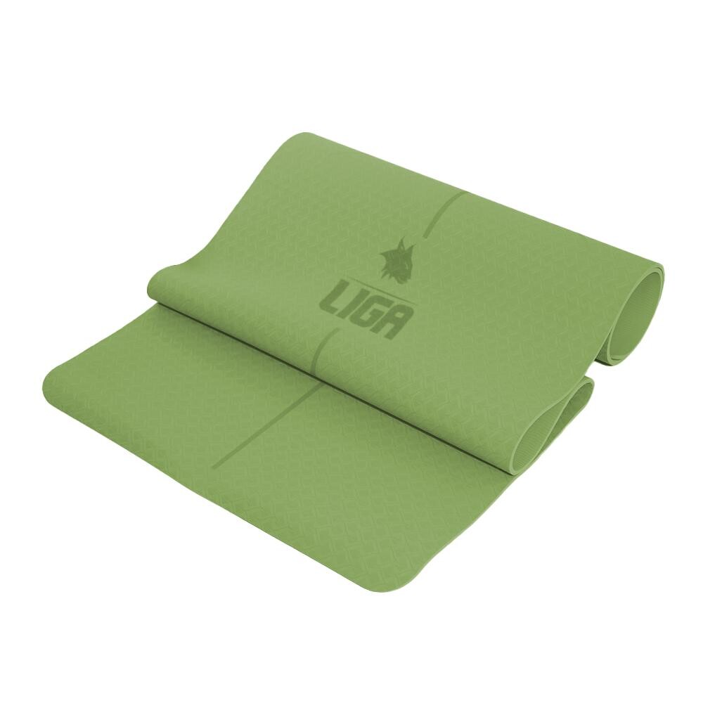 LIGASPORT Στρώμα yoga TPE yoga mat 183εκ.*61εκ.*0,6εκ (Green)