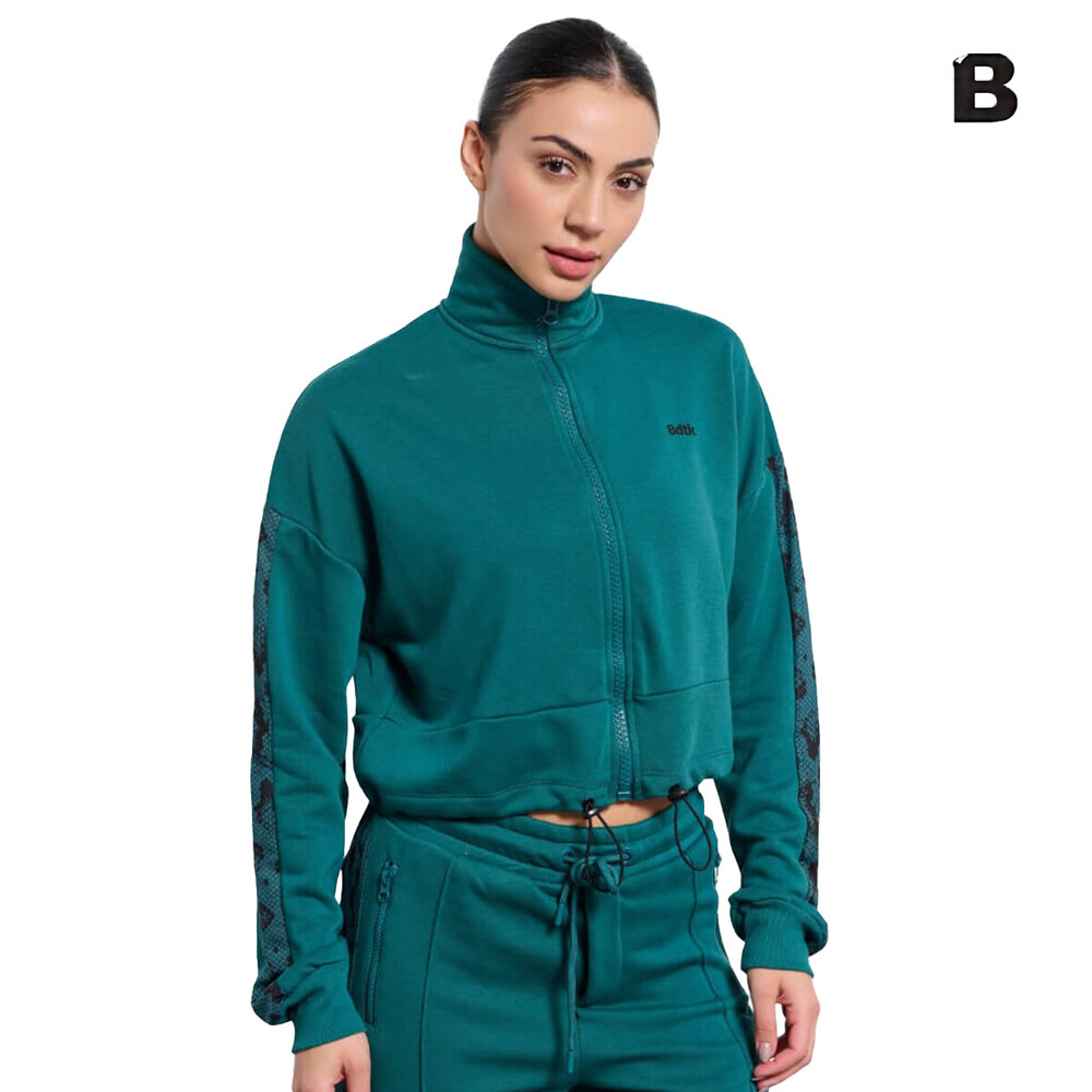Bodytalk Γυναικεία cropped ζακέτα ζιβάγκο Womens cropped turtleneck zip sweater `MATERIALGIRL` - 1232-905622-00678