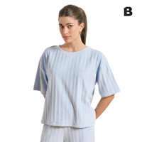 TERRY STRIPES CREWNECK SS SHORT