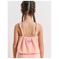 TERRY  STRIPES  MiniMe CROP TOP WITH STRAPS WAIST LONG