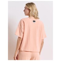 TERRY  STRIPES  CREWNECK SS  SHORT