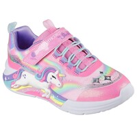 Lighted Unicorn Bungee & Gore   Sneaker W/ Rainbow Glitter Print Upper
